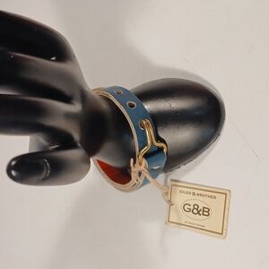 Giles & Brother Blue Leather Bracelet New